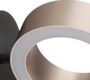 Brilliant LED стенна лампа Axion, черно/кафяво, височина 20 см, с регулиране на яркостта., Затъмняване, Кафяв / ръждив, Дневна/трапезария, Пластмаса, Модерен