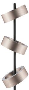 Brilliant LED стояща лампа Axion, черно/кафяво, височина 150 см, CCT, с регулиране на, Затъмняване, Черен, Дневна/трапезария, Метал, Модерен