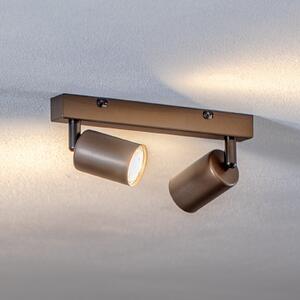 TK Lighting Тавански спот Връх, регулируем, кафяв, с две светлини, линеен, Затъмняване, Кафяв / ръждив, Дневна/трапезария, Метал, Модерен, Таван с много пламъци