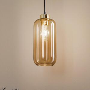 TK Lighting Висяща лампа Marco Green, 1-светлинна, кафява, Затъмняване, Кафяв / ръждив, Дневна/трапезария, Стъкло, Модерен