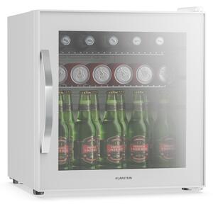Klarstein Хладилник за напитки Beersafe с огледална стъклена врата | 44 x 48 см | 85 W | 47 литра | Бял