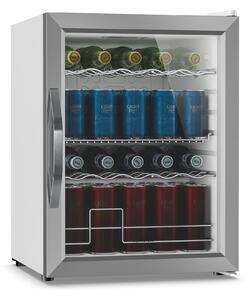 Klarstein Beersafe хладилник за напитки с стъклена врата | 64 x 48 см | 60 литра | 85 W | Сребрист/Бял