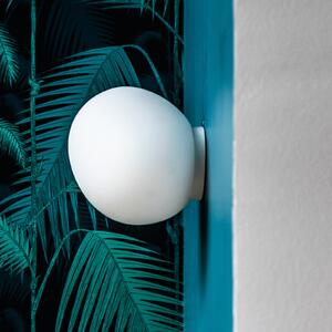 Foscarini Gregg piccola стенна лампа, бяла, IP44, стъкло, Затъмняване, Бял, Баня, Стъкло, Дизайн