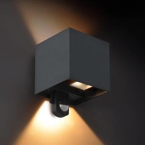 Brilagi - LED външно стенно осветително тяло с сензор CUBE LED/6W/230V антрацит