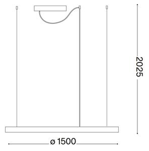 Ideal Lux - LED полилей на кабел ORACLE SLIM LED/29W/230V 2700K Ø 50 см, бял