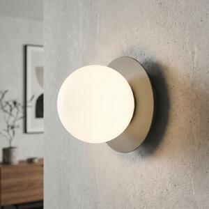 EMIBIG LIGHTING Стенна лампа „Минерва“, опал/бежов, Ø 15 см, стъкло/метал, E14, Затъмняване, Бежов, Дневна/трапезария, Стъкло, Модерен, Глобус