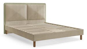 Бежово тапицирано двойно легло 140x190 cm тапицирано с включена подматрачна рамка Mara – Bobochic Paris