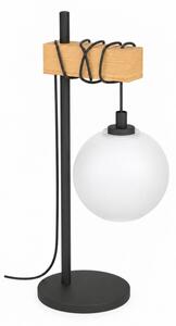 BRILAGI - Настолна лампа WOOD GLASS 1xE27/40W/230V кафява/черна/бяла