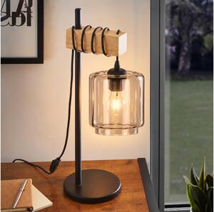 BRILAGI - Настолна лампа NUBILA 1xE27/40W/230V кафява/черна/димчато бежова