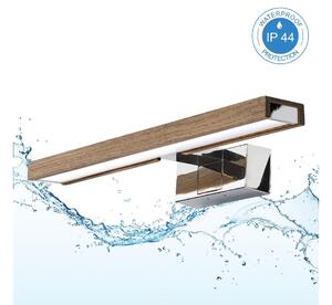 Brilagi-LED Осветление за огледало за баня WOODY MIRROR 3в1 LED/8W/230V IP44 хром/дъб орех
