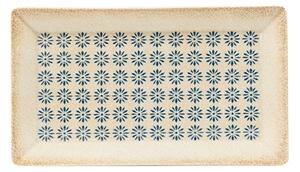 Правоъгълна чиния SATURNIA Table, 29x17,5 см, синя/бежова