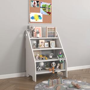 MONTESSORI рафт за книги и детски играчки - бял