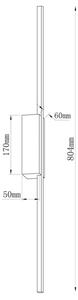 LED стенен аплик AISHA LED/12W/230V 4000K 80 cm черен