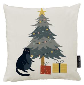 Декоративна възглавница с коледен мотив 45x45 cm Crazy Cat Xmas – Butter Kings