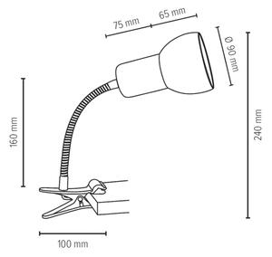 Spot-Light 2224176F - Лампа с щипка SVENDA 1xE27/60W/230V