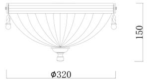 Brilagi - Плафон CLASSIC 2xE27/60W/230V месинг