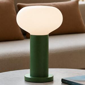 ALDEX Настолна лампа Flo, зелена, Ø 19 cm, стъкло, Зелен, Дневна/трапезария, Метал, Дизайн