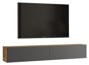 Стенно ТВ шкаф Dello в антрацитен цвят - сонома 180x31.6x29.6см