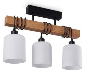 Brilagi - Плафонен полилей WOOD GLASS 3xE27/60W/230V бор/черен/бял
