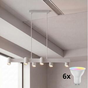 Brilagi - LED RGBW димируем полилей на кабел SELE 6xGU10/6,5W/230V бял