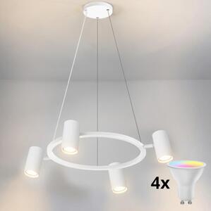 Brilagi - Димируем LED RGBW полилей на кабел SELE 4xGU10/6,5W/230V бял