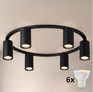 Brilagi - LED RGBW димируемо таванно осветително тяло SELE 6xGU10/6,5W/230V черно