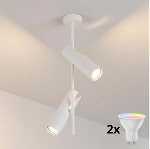 Brilagi - LED RGBW димиращ полилей на штанга BRANCH 2xGU10/6,5W/230V бял