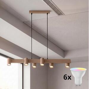 Brilagi - LED RGBW димируем полилей на кабел SELE 6xGU10/6,5W/230V бежов