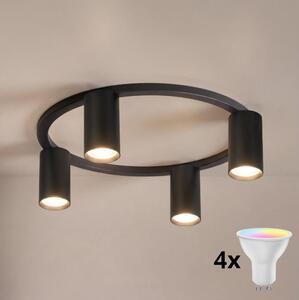 Brilagi - LED RGBW димируемо таванно осветително тяло SELE 4xGU10/6,5W/230V черно