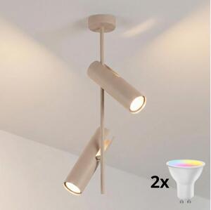 Brilagi - LED RGBW димируем полилей на штанга BRANCH 2xGU10/6,5W/230V бежов