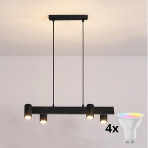 Brilagi - LED RGBW димируем полилей на кабел SELE 4xGU10/6,5W/230V черен
