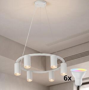 Brilagi - LED RGBW димируем полилей на окачващ кабел SELE 6xGU10/6,5W/230V бял