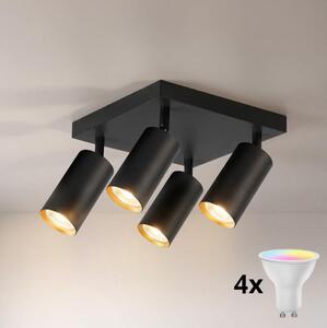 Brilagi - LED RGBW димируемо точково осветително тяло SELE SQUARE 4xGU10/6,5W/230V черно/златно