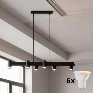 Brilagi - LED RGBW полилей с възможност за димиране на кабел SELE 6xGU10/6,5W/230V черен