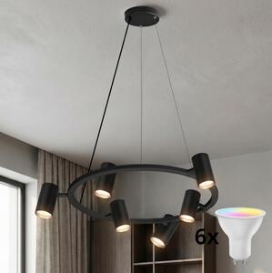 Brilagi - LED RGBW димируем полилей на кабел SELE 6xGU10/6,5W/230V черен