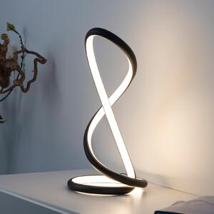 Paul Neuhaus LED настолна лампа Twist, черна, височина 42 cm, Затъмняване, Черен, спалня, Алуминий, Модерен