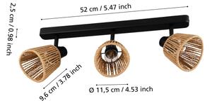 Eglo 44131 - точково осветително тяло KEELBY 3xE14/10W/230V черно/бежово