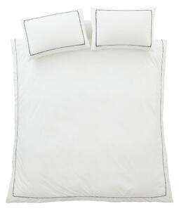 Бяло единично спално бельо от памук перкал 135x200 cm Contrast Trim – Bianca