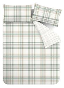 Зелено единично спално бельо 135x200 cm Cartmel Check – Catherine Lansfield