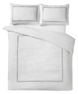 Бяло единично сатенено спално бельо 135x200 cm So Soft Mono Satin Stitch – Catherine Lansfield