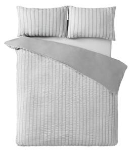 Сиво единично спално бельо 135x200 cm So Soft Seersucker Stripe – Catherine Lansfield