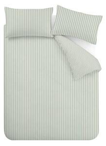 Зелено единично спално бельо 135x200 cm Epping Textured Stripe – Catherine Lansfield