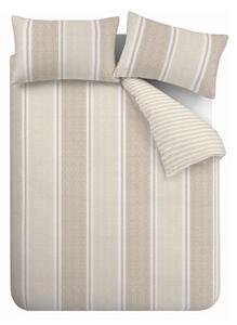 Бежово единично спално бельо 135x200 cm Banded Stripe – Catherine Lansfield