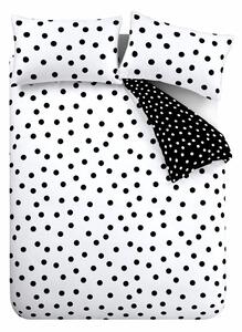 Черно-бял единично спално бельо 135x200 cm Polka Dot – Catherine Lansfield
