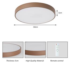 Brilagi - LED плафон с възможност за димиране POOL LED/60W/230V 3000-6000K 50 cm кафяв + с дистанционно управление