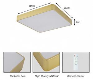 Brilagi-LED Димируем плафон POOL LED/48W/230V 3000-6000K 50x50 см златист+с дистанционно управление