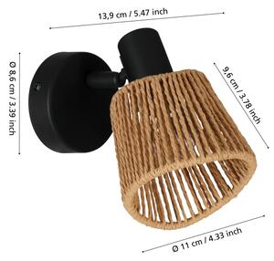 Eglo 44128 - Стенно точково осветително тяло KEELBY 1xE14/10W/230V черно/бежово