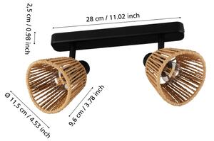 Eglo 44129 - Точково осветително тяло KEELBY 2xE14/10W/230V черно/бежово