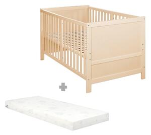 Детско креватче 70x140 cm с регулируема височина в естествен цвят Easy Sleep – Roba