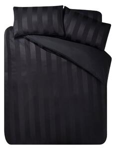 Черно единично сатенено спално бельо 135x200 cm So Soft Satin Stripe – Catherine Lansfield